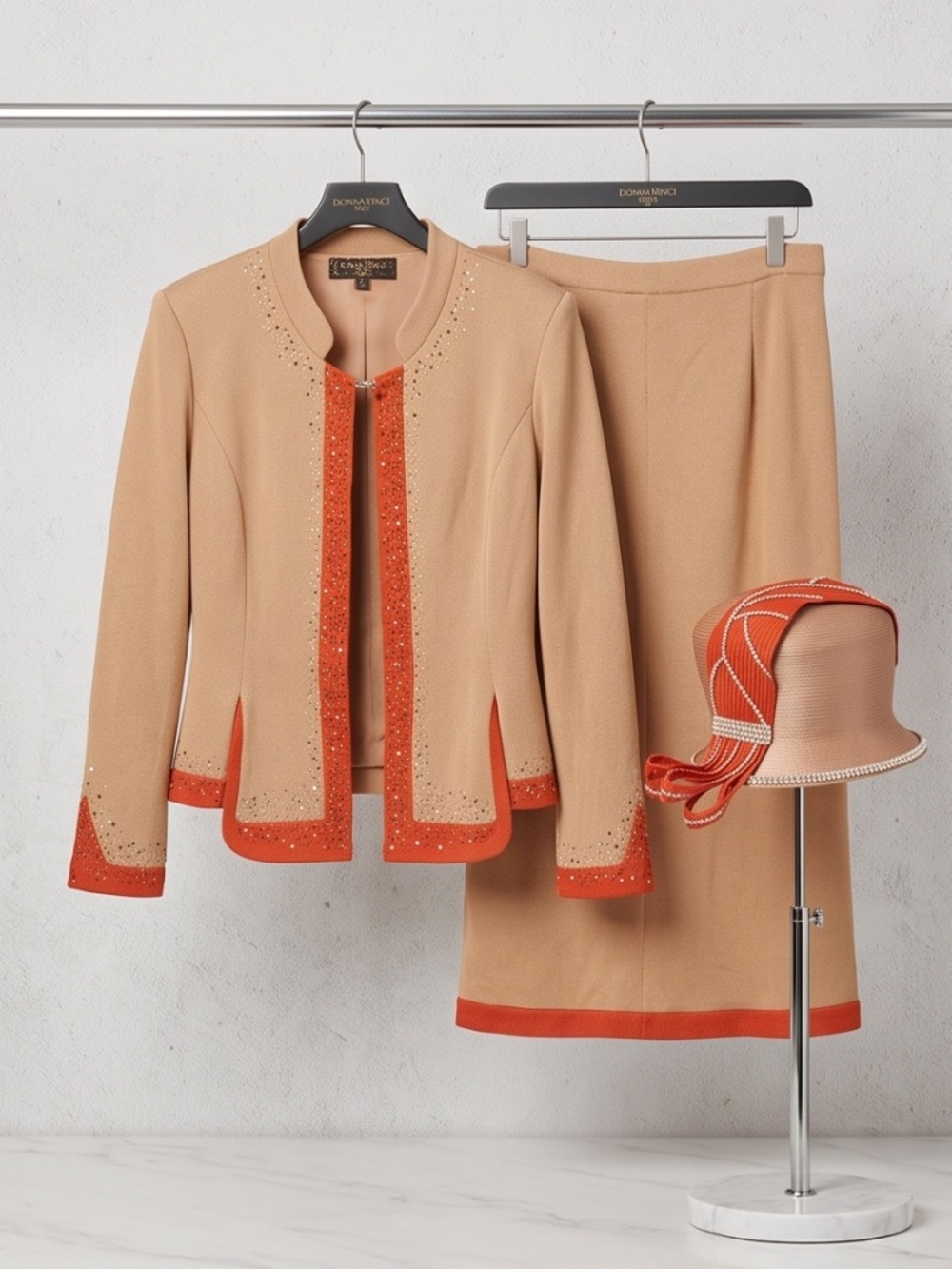 Donna Vinci Tan and Orange Knit